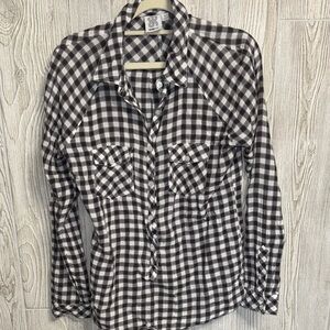 Ninety Black and White Plaid Shirt